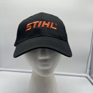 STIHL Hat Cap Snap Back Black Orange One Size Adjustable
